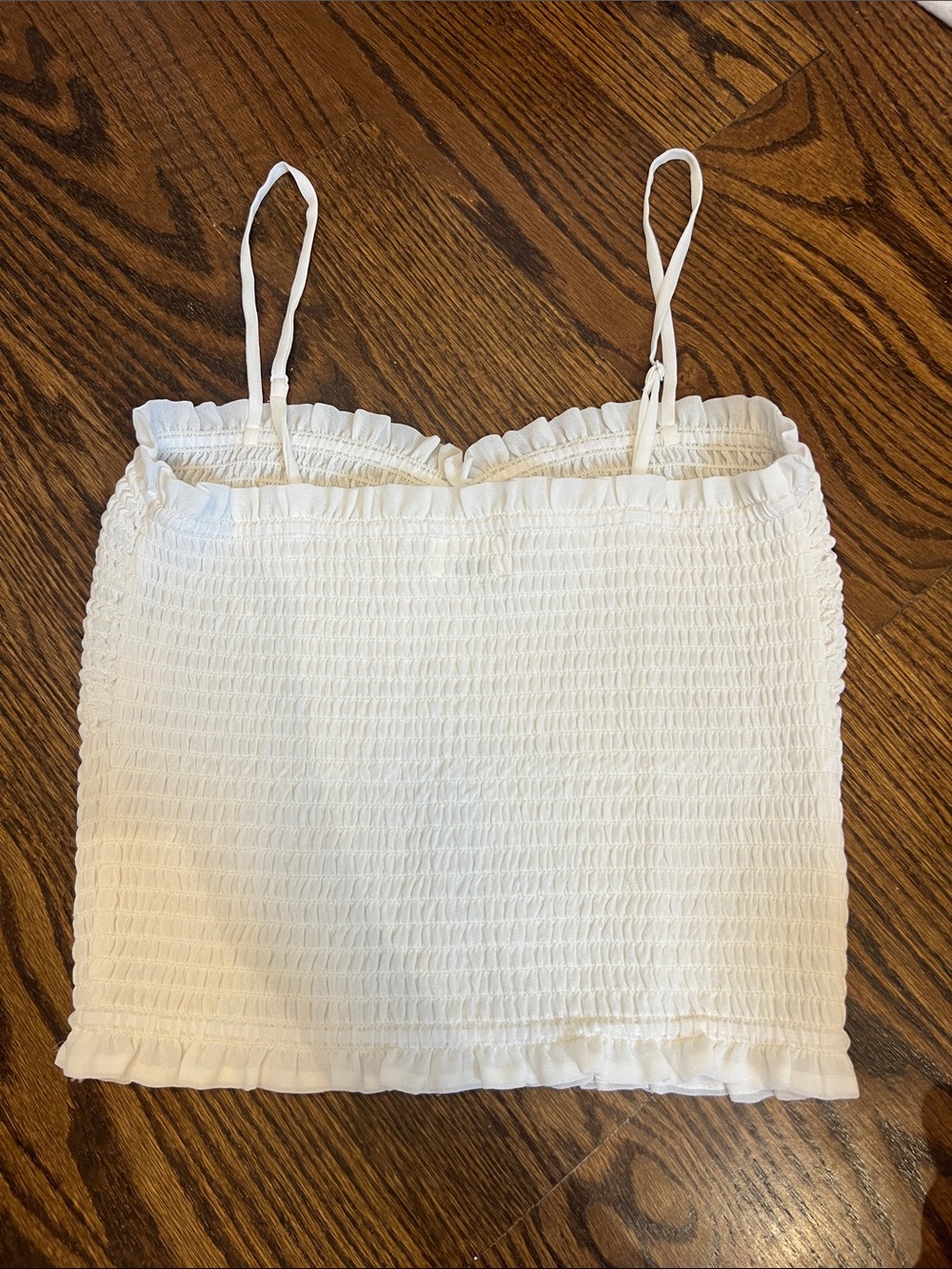 Wilfred White Smocked Ruffle Crop Cami - Picture 2 of 3